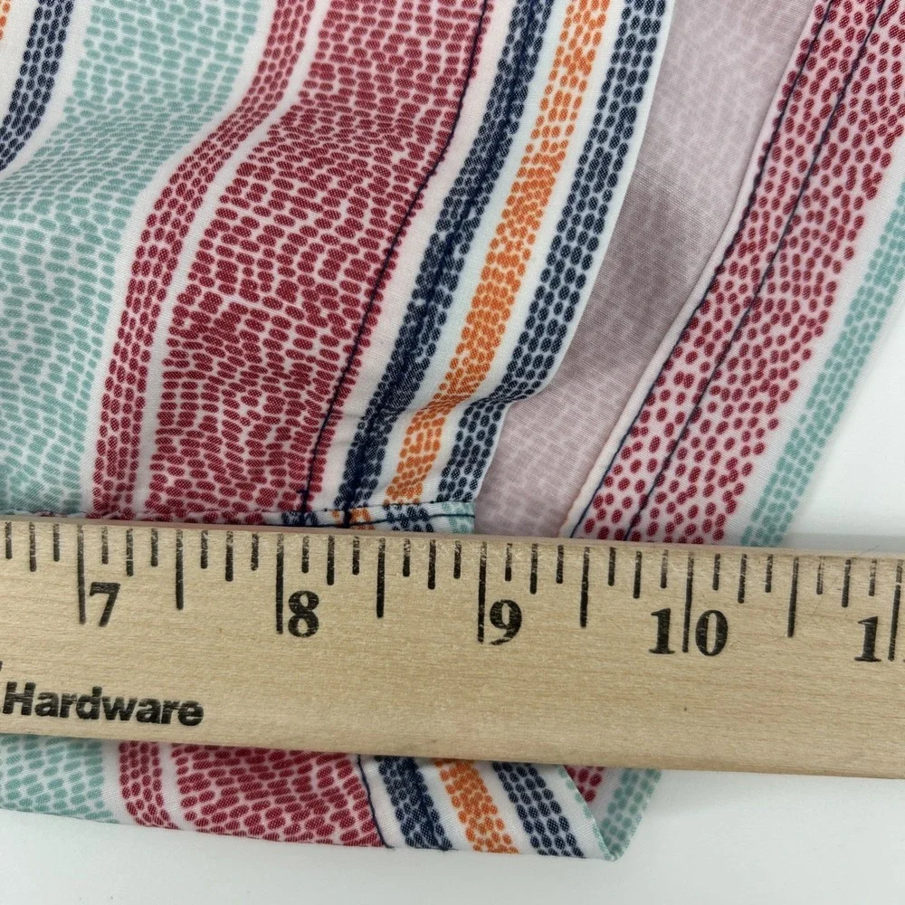 MICROS Shorts Men's 34 Multicolored Stripes Flat Front Lightweight Small Hole